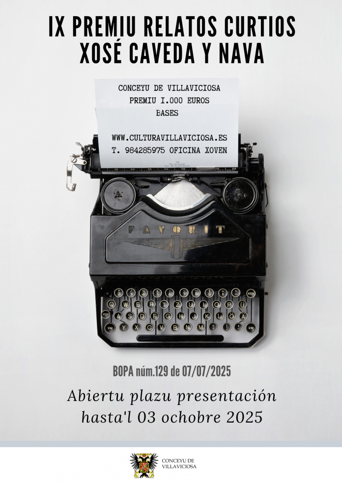 imagen Cartelu IX Premiu Relatos Curtios Xosé Caveda y Nava
